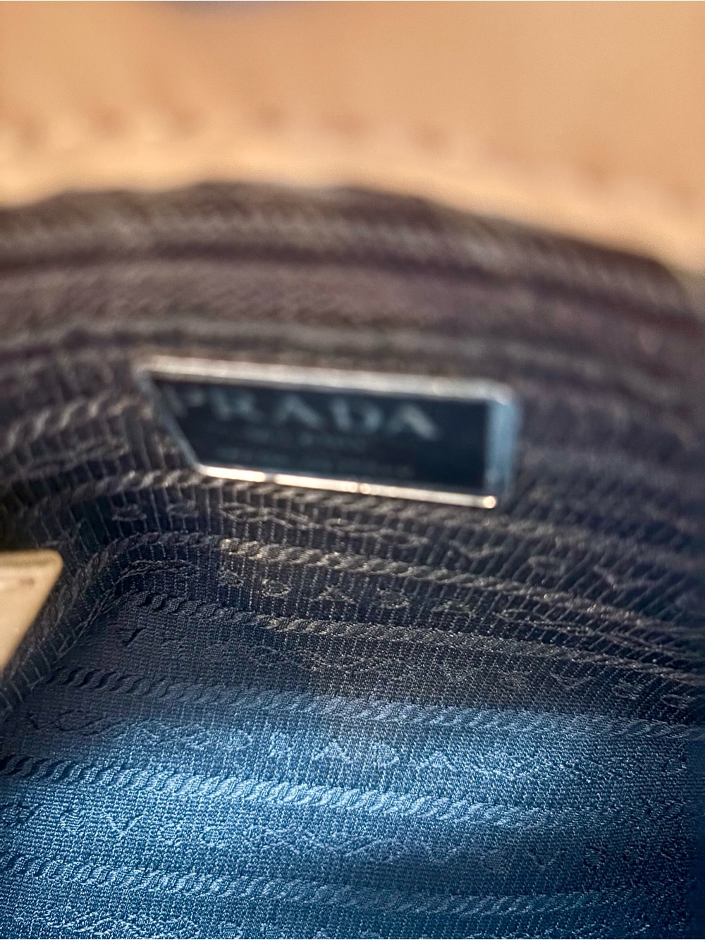 Prada Camel Brown Tote Bag with Triangle Logo - Picture 5 of 6